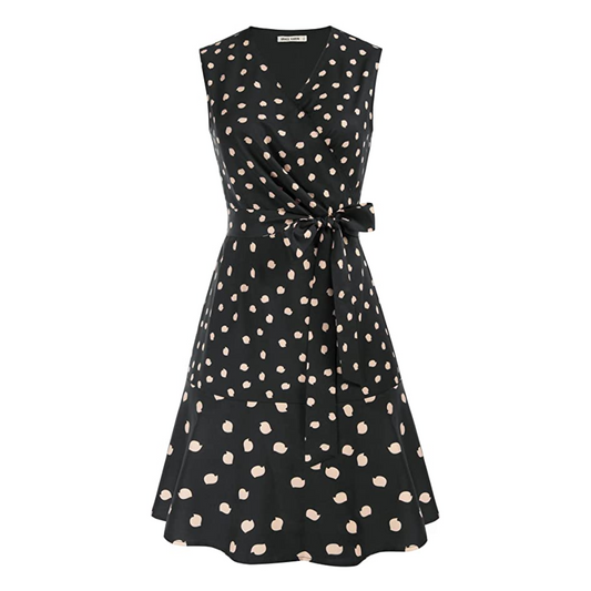 Robe noire à pois